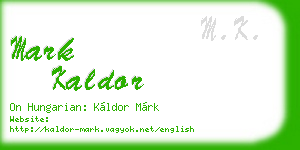 mark kaldor business card